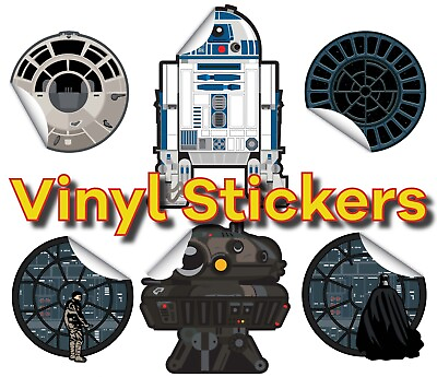 #ad Star Wars themed Vinyl Sticker options in 3 amp; 5 inch size Luke Vader R2 Falcon $3.00