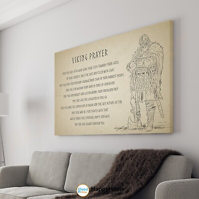 #ad Viking Prayer Wall Art Viking Warrior Motivational Quote Home Art Decor P752 $215.60