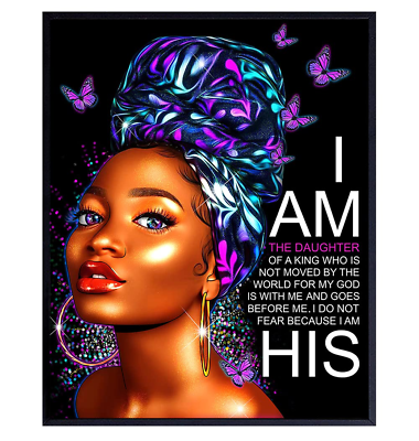 #ad African American Wall Art spiritual Scripture Motivational poster Religious $18.66