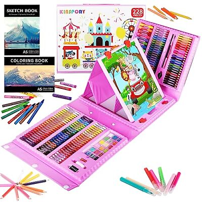#ad Art Supplies 228 Pack Art Sets Crafts Drawing Coloring kit Double Side Trif... $18.16