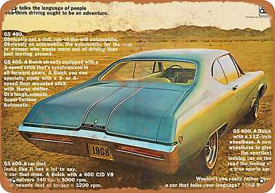 #ad Metal Sign 1968 Buick GS 400 Rear Vintage Look Reproduction $18.66
