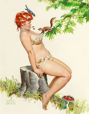 #ad #ad Duane Bryers#x27; plump and pretty Hilda Cherry Picking art painting print $8.99