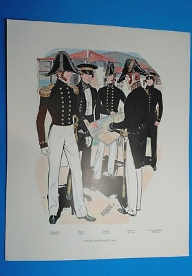 United States Navy Art Print 1841 Military Dress Uniforms H. Charles McBarron $24.95
