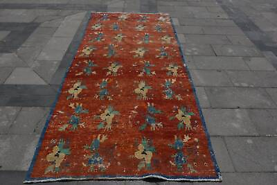 #ad Turkish Rug Art Rugs Wool Rug 4.2x9.6 ft Large Rug Bedroom Rug Vintage Rug $251.26
