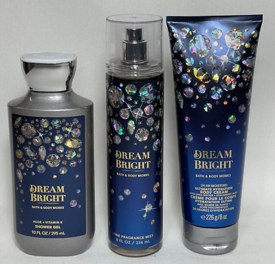 #ad NEW Bath amp; Body Works Dream Bright 3pc Gift Set Full Size Shower Gel Cream Mist $23.55