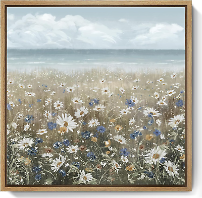 #ad Coastal Vintage Floral Wall Picture Art Bathroom Décor Nautical Canvas Print $34.89