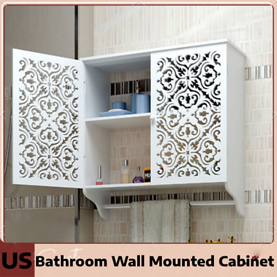 #ad Wall Mount Bathroom Storage Medicine Cabinet Cupboard Organizer w Shelf Doors $28.25