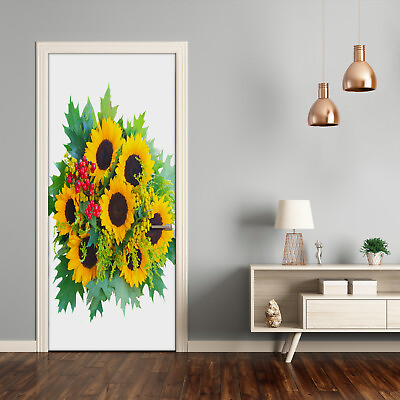 #ad 3D Wall Sticker Decoration Self Adhesive Door Wall Flower Bouquet of sunflowers $15.00