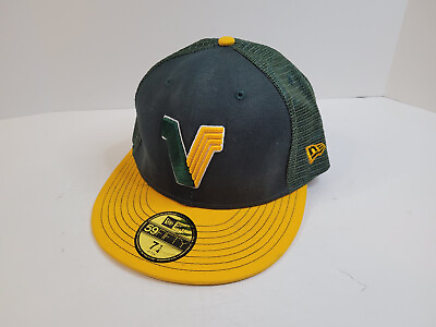 #ad Vans off the Wall New Era 59Fifty Fitted Hat Size 7 1 4 Mesh Green Yellow $24.99