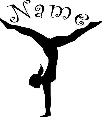 #ad Gymnast personalized w name girls vinyl wall decal $22.09