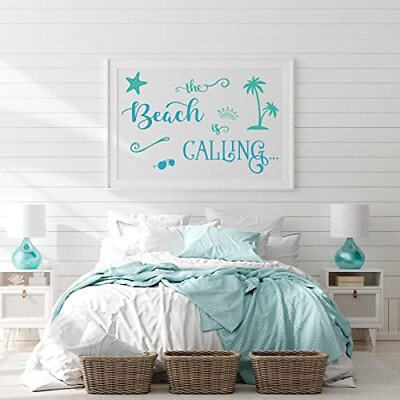 #ad Beach Palm Tree Quotes Wall Stickers Peel and Stick Wall Decals Removable V... $17.04