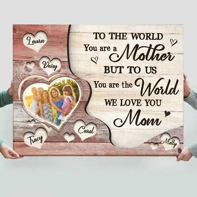 #ad Mom Gift From Kids Personalized Mom wall art canvas Custom Mom Wall Art Mothe $17.99