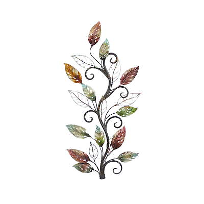 #ad DecMode Multi Colored Metal Leaf Wall Decor $36.04
