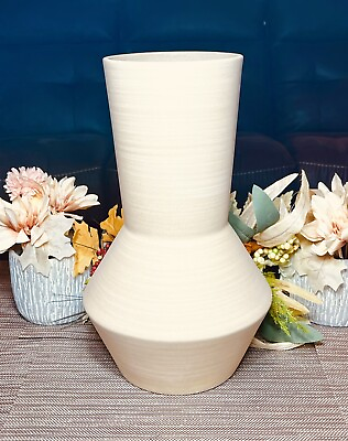 #ad Extra Large Sandy Modern Vase Threshold New $50.00