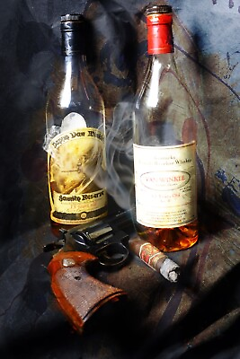 #ad 16 x 24 Opus X and Double Pappy Van Winkle#x27;s Bourbon Wall Art Painting on Canvas $495.00