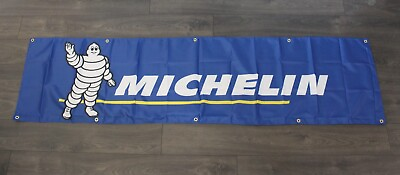 #ad #ad Michelin Tires Banner Flag Big 2x8 feet Racing Tire Shop Auto Car Mechanic $16.77
