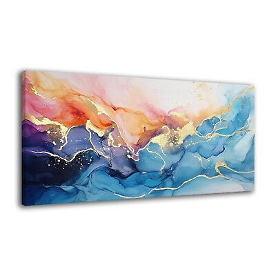 #ad Abstract Wall Art for Living Room Abstract Gold Foil Canvas Art Wall Decor Il... $103.98