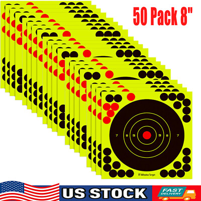 #ad #ad 50 Pack 8quot; Shooting Targets Splatter Gun Rifle Paper Target Practice Exercise $15.19