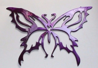 #ad Metal Wall Art Decor Small Butterfly Metallic Purple 9quot; x 7quot; $24.98