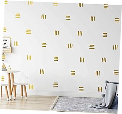 #ad 120pcs Modern Line Wall Stickers Boho Nursery Kids Living Room Gold $21.12