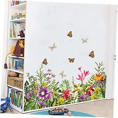 #ad Flowers Wall Decals Removable Wall Stickers for Living Room Kids Room Butterfly $22.71