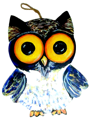 #ad OWL wall art decoration original wood hanging 11quot; x 7quot; OOAK $20.00