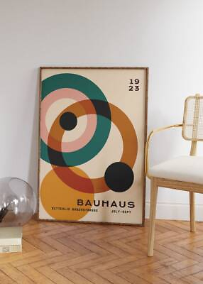 #ad Bauhaus Poster Abstract Wall Art Mid Century Modern Wall Art Decor Unfamed $29.99