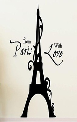 #ad #ad FROM PARIS WITH LOVE Girls Bedroom Decor Wall Art Decal Words Lettering $12.28
