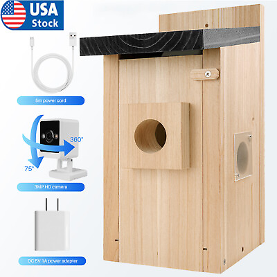 #ad Smart Bird House with Camera Bird Box for Outdoors Night Vision 3MP HD Camera $50.99