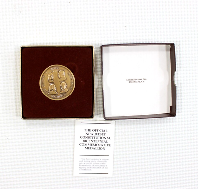 #ad 1987 Official New Jersey Constitutional Bicentennial Bronze Medallic Art Co Z545 $19.99