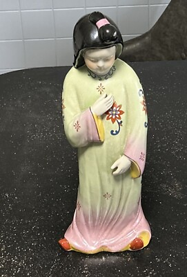 #ad Vintage 16 inch oriental woman statue hand painted $2.76