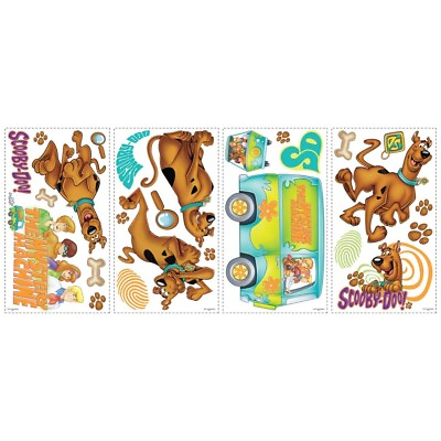 #ad Scooby Doo Peel and Stick Wall Decals Decorations Wall Jammer 26 Decals $17.99