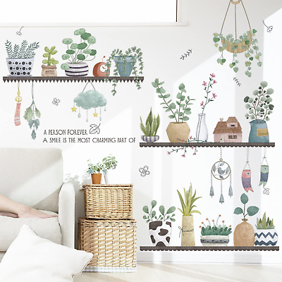 #ad 2 Set Plant Wall Decals Kitchen Wall Stickers Wall Decor Murals for Bedroom Livi $18.60