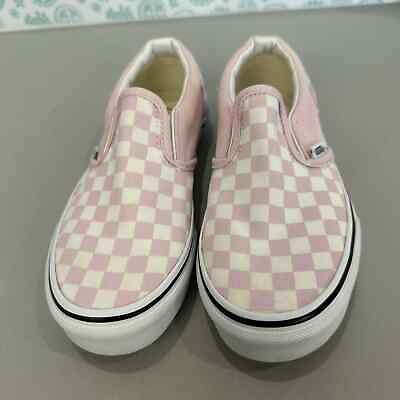 #ad Vans Off the Wall Girls Kids 2.5 Shoes Sneakers Pink Checkered Slip On 721356 $24.99
