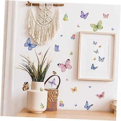 #ad Butterfly Wall Stickers for Girls Bedroom Pink Purple Blue Butterflies Wall $21.31