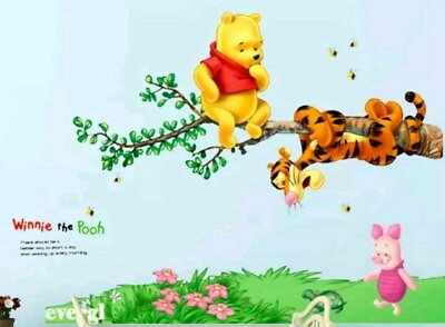 #ad Winnie The Pooh Wall Decal 3D Sticker Mural Child#x27;s Bedroom Nursery Peel amp; Stick $22.79