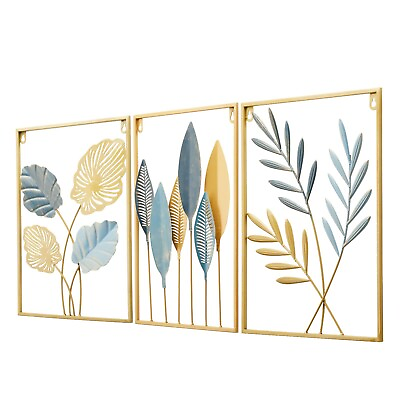 #ad Wall Decor Gold Metal Leaf Wall Hanging Art Decor For Living RoomBedroom B... $93.88