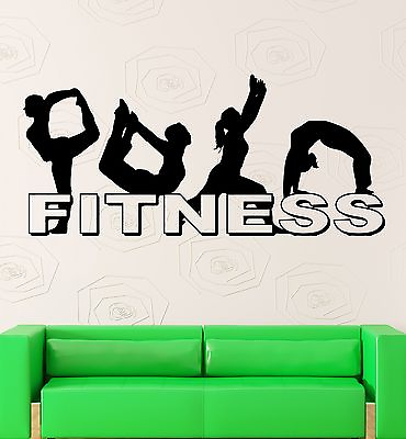 #ad Fitness Wall Stickers Gymnastics Sport Yoga Girls Gym Vinyl Decal ig2404 $69.99