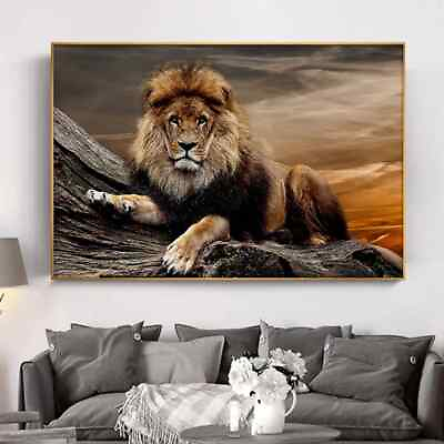 #ad Lying Lion Posters Modern Home Decor Wall Art Wall Picture Canvas Painting Mural $4.74