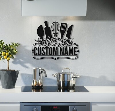 #ad #ad Personalized Kitchen Sign nameKitchen Wall ArtCustom Kitchen Wall Decor $89.99