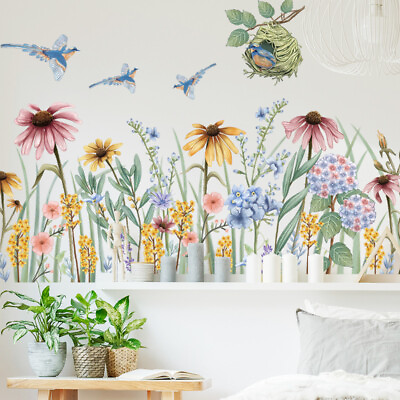 #ad Daisy Flower Bird Vinly Wall Decals Bedroom Background Decor Art Stickers Gift $9.99