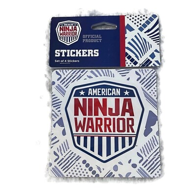 NEW American Ninja Warrior Set of 4 Large Stickers 5quot; x 5quot; Official Product $8.95