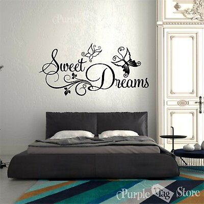 #ad #ad Sweet Dreams Butterfly Vinyl Art Home Wall Room Quote Decal Sticker Decoration $38.99