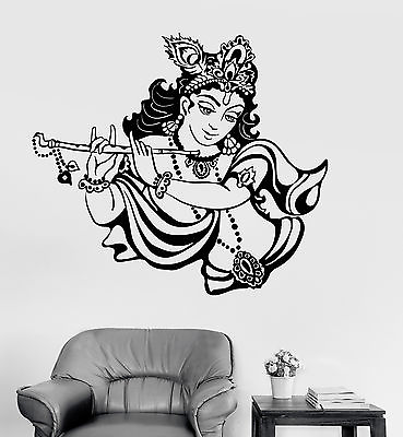 #ad Vinyl Wall Decal Krishna Hinduism God India Hindu Stickers Mural ig3789 $20.99