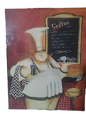 #ad Collectible Jennifer Garant Chef Coffee Wall Hanging Vintage Home Decor $9.99