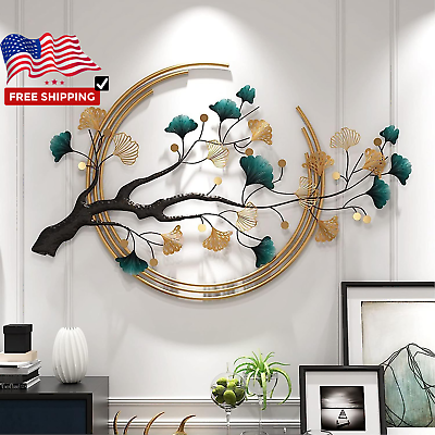 #ad 3D Ginkgo Leaf Metal Wall Art Decor Living Room Modern Wall Art Decor Large Go $169.99