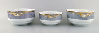 #ad Three Royal Copenhagen Gray Magnolia salad bowls in porcelain. Late 20th c. $420.00