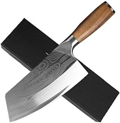 #ad Butcher Knife Stainless Steel Meat Cleaver 7quot; Professional Chef Kitchen Knife $13.99