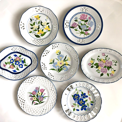 #ad Set of 7 Decorative Wall Decor Plates Variety of Design amp; Shape Cutout Embossed $39.99