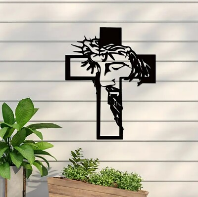 #ad Jesus Metal Wall ArtHome Decor And GiftsChristian Line ArtOutdoor Garden $55.19